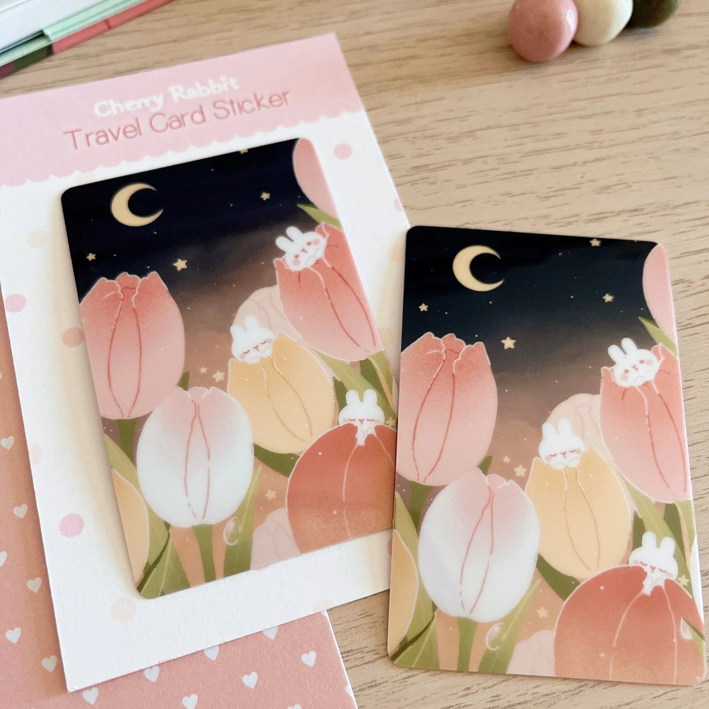 Tulip Rabbits Travel Card Sticker