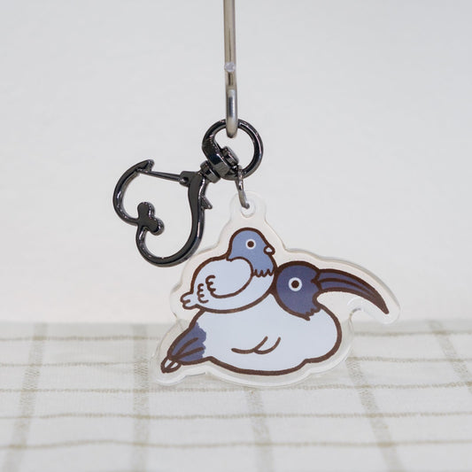 Bin Chicken with Pigeon Keychain