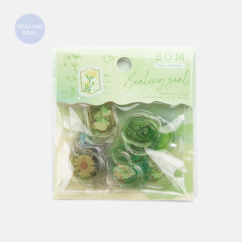 Flower Seal Sticker - Green