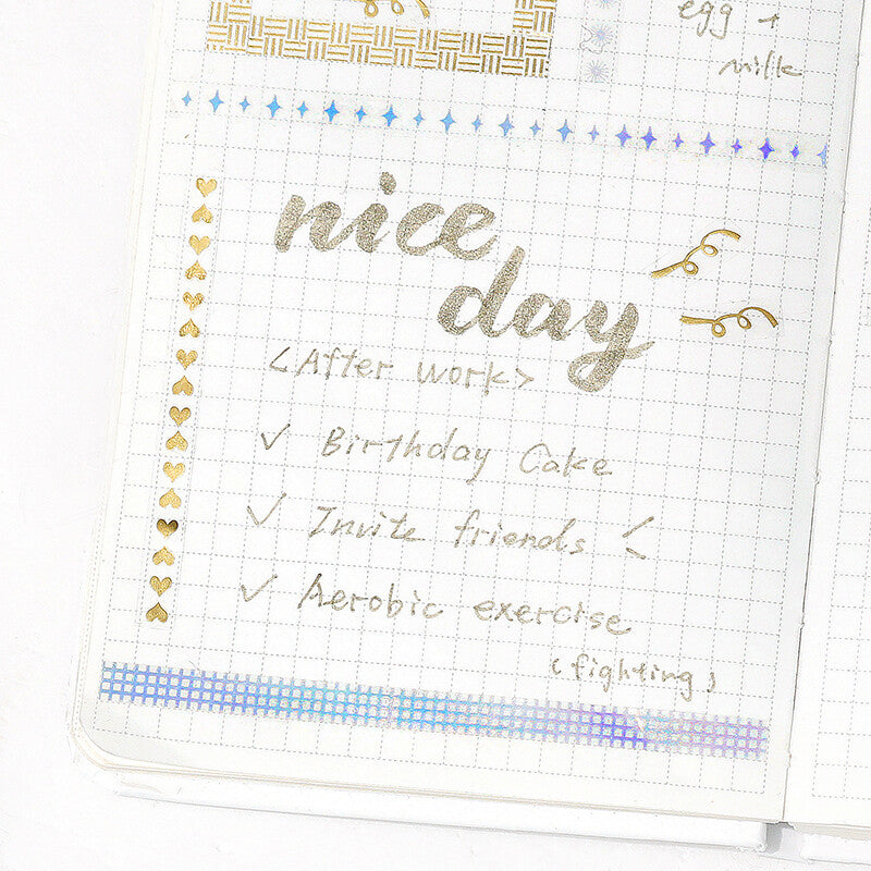 Basic Star - Holographic Stamped Clear Tape