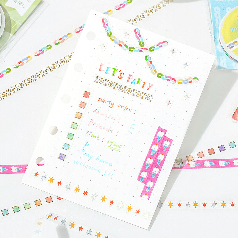 Colour Checkbox Foil Stamped Washi Tape