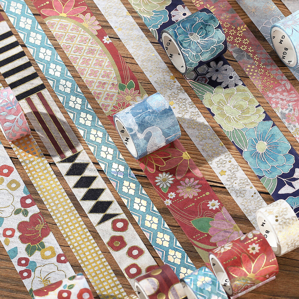 Japanese Kimono Washi Tape Set - Camellia