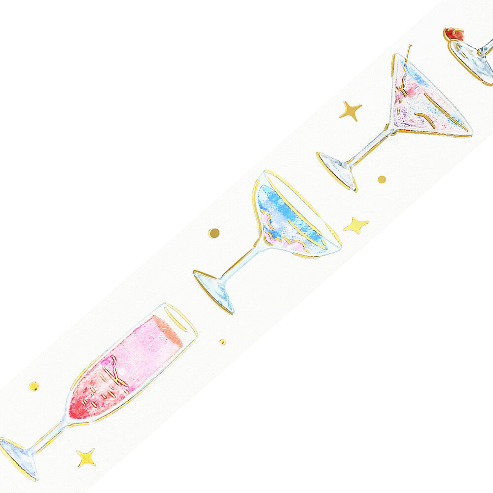 Cocktail - Holographic Foil Stamped Clear Tape