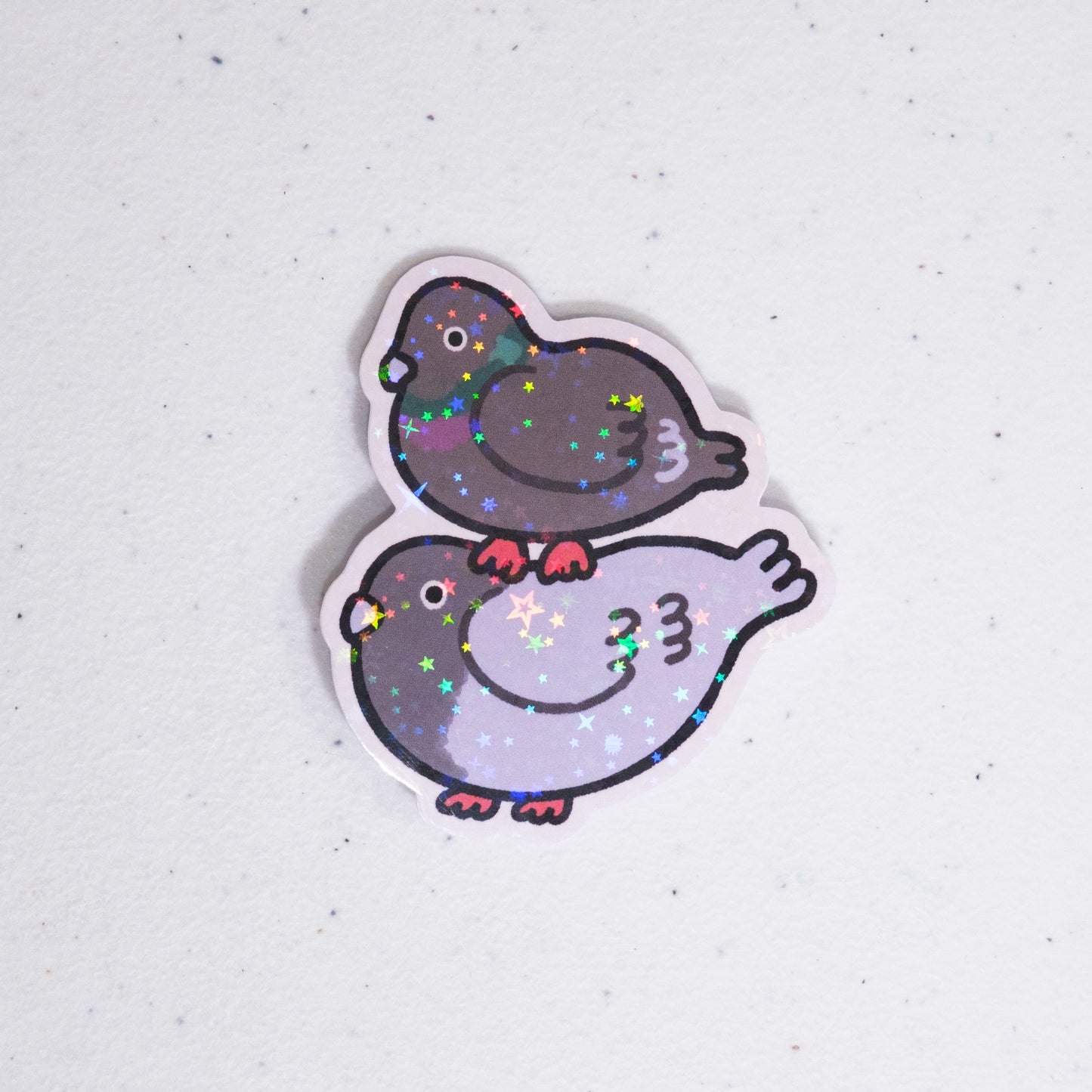 Two Stacked Pigeons Large Vinyl Sticker