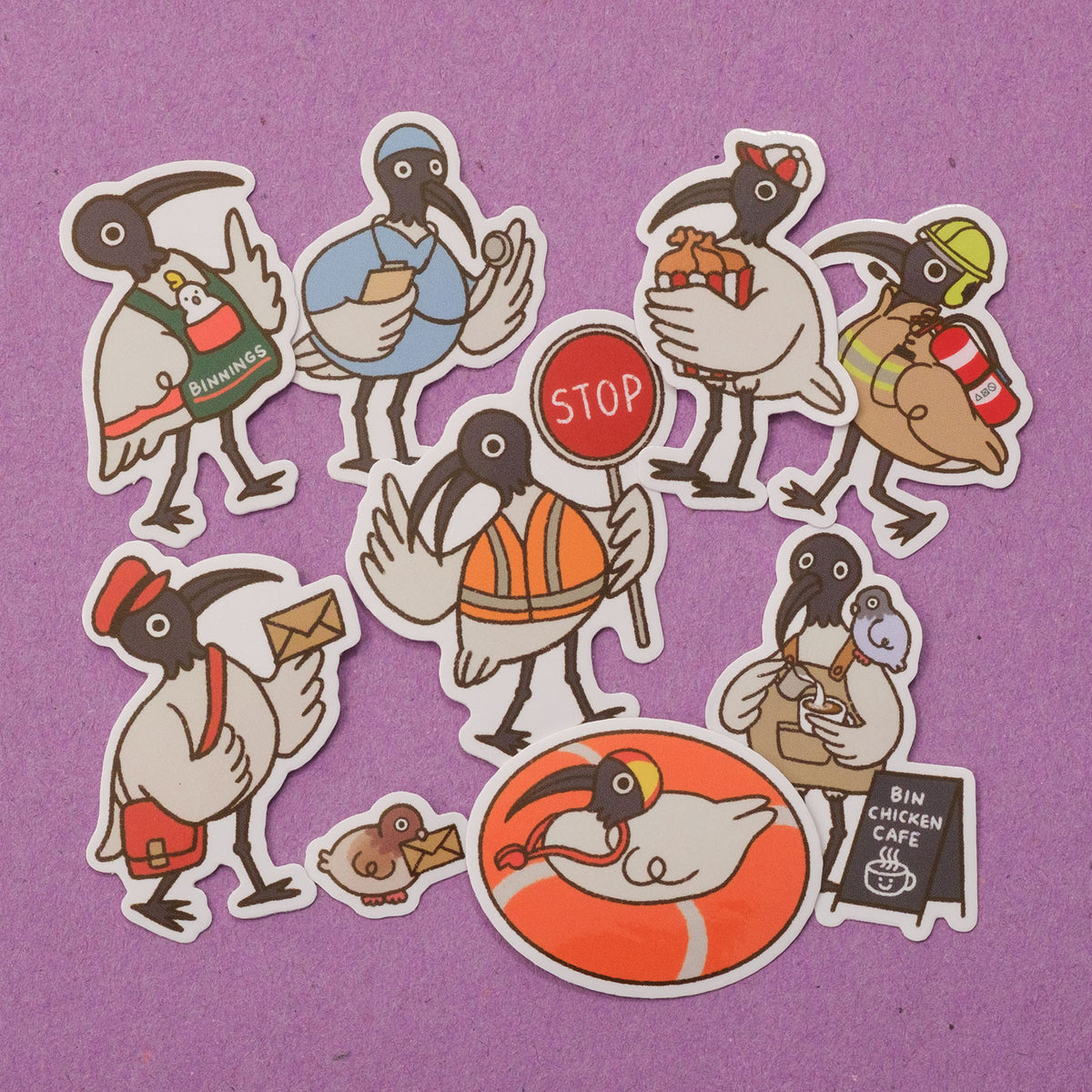 Bin Chicken Works Vinyl Sticker Pack