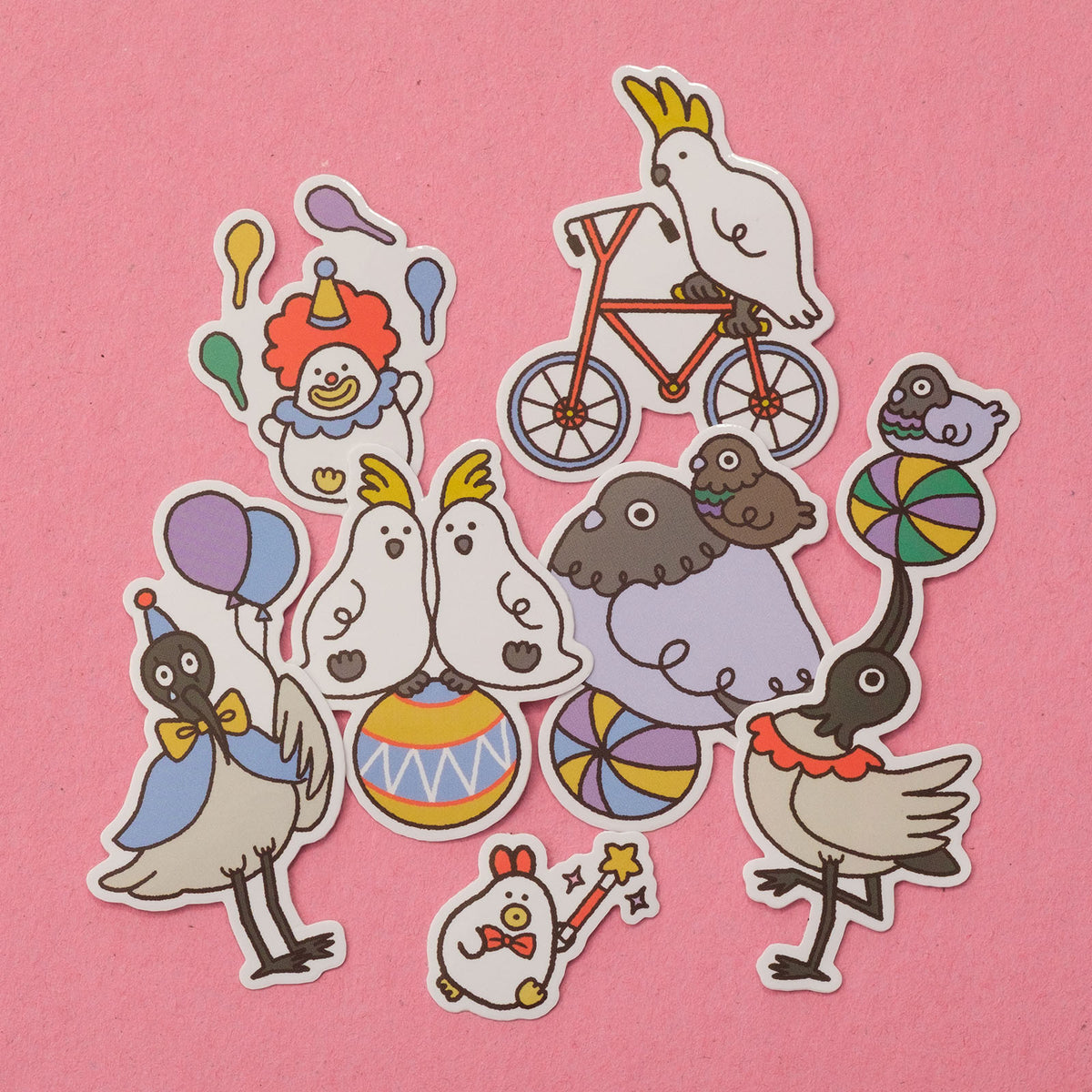 Circus Birds Vinyl Sticker Pack