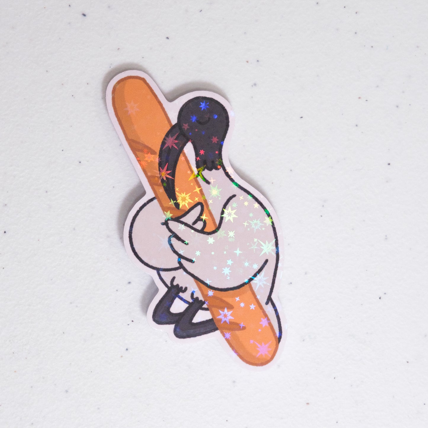 Bin Chicken with Baguette Large Vinyl Sticker