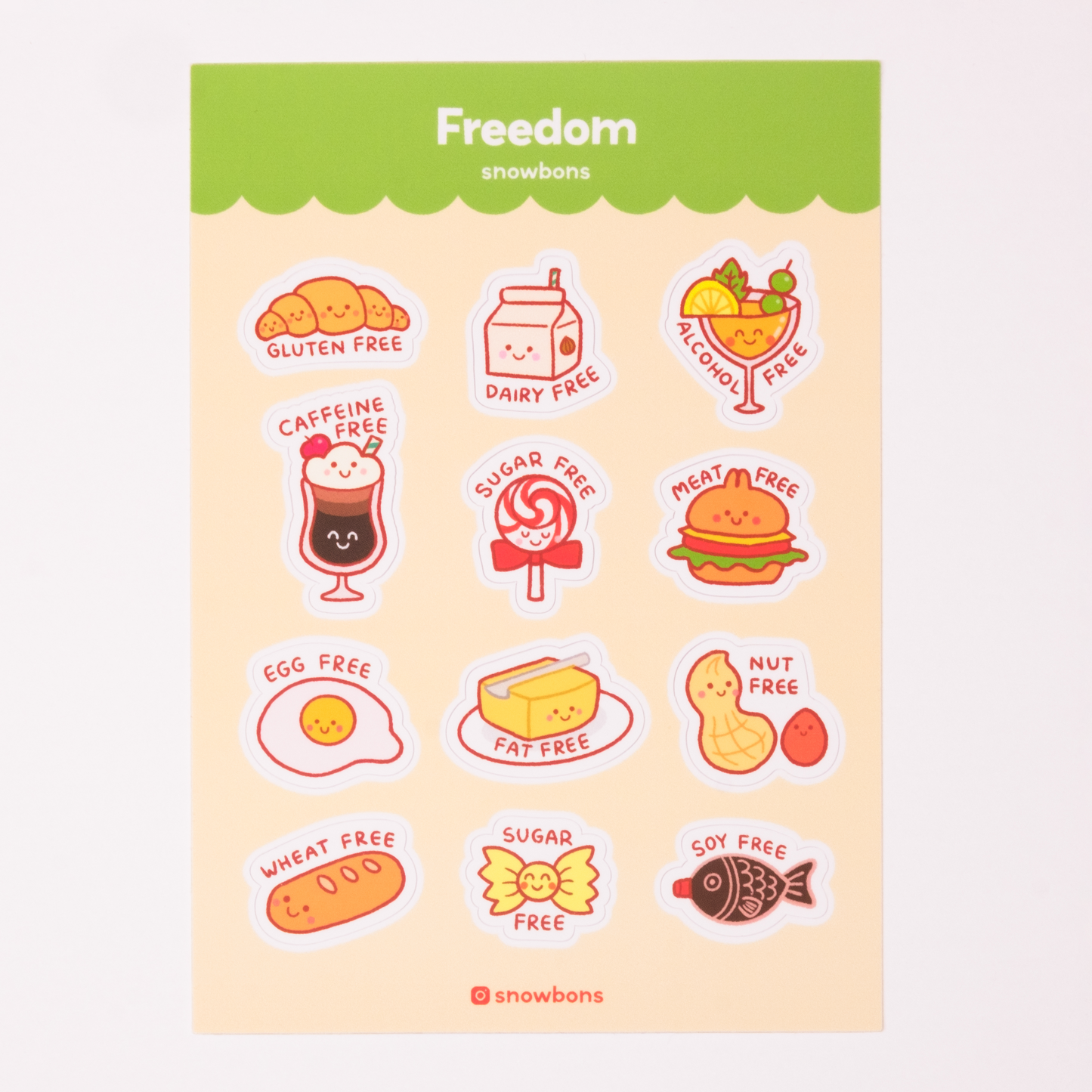 Freedom from Food Allergies Sticker Sheet