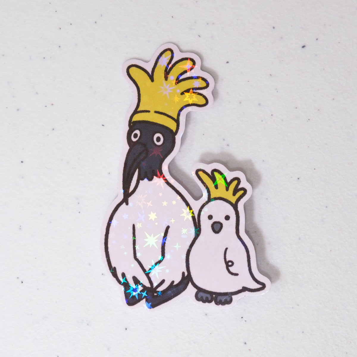 Bin Chicken with Cockatoo (Front) Large Vinyl Sticker