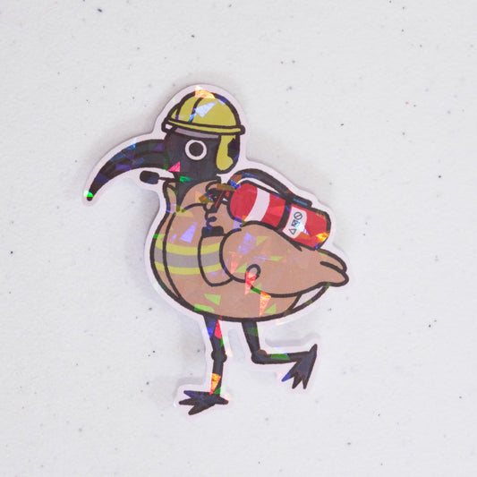 Bin Chicken Fireman Large Vinyl Sticker
