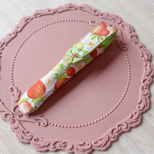 Handmade Single Slot Strawberry Lime Pen Case