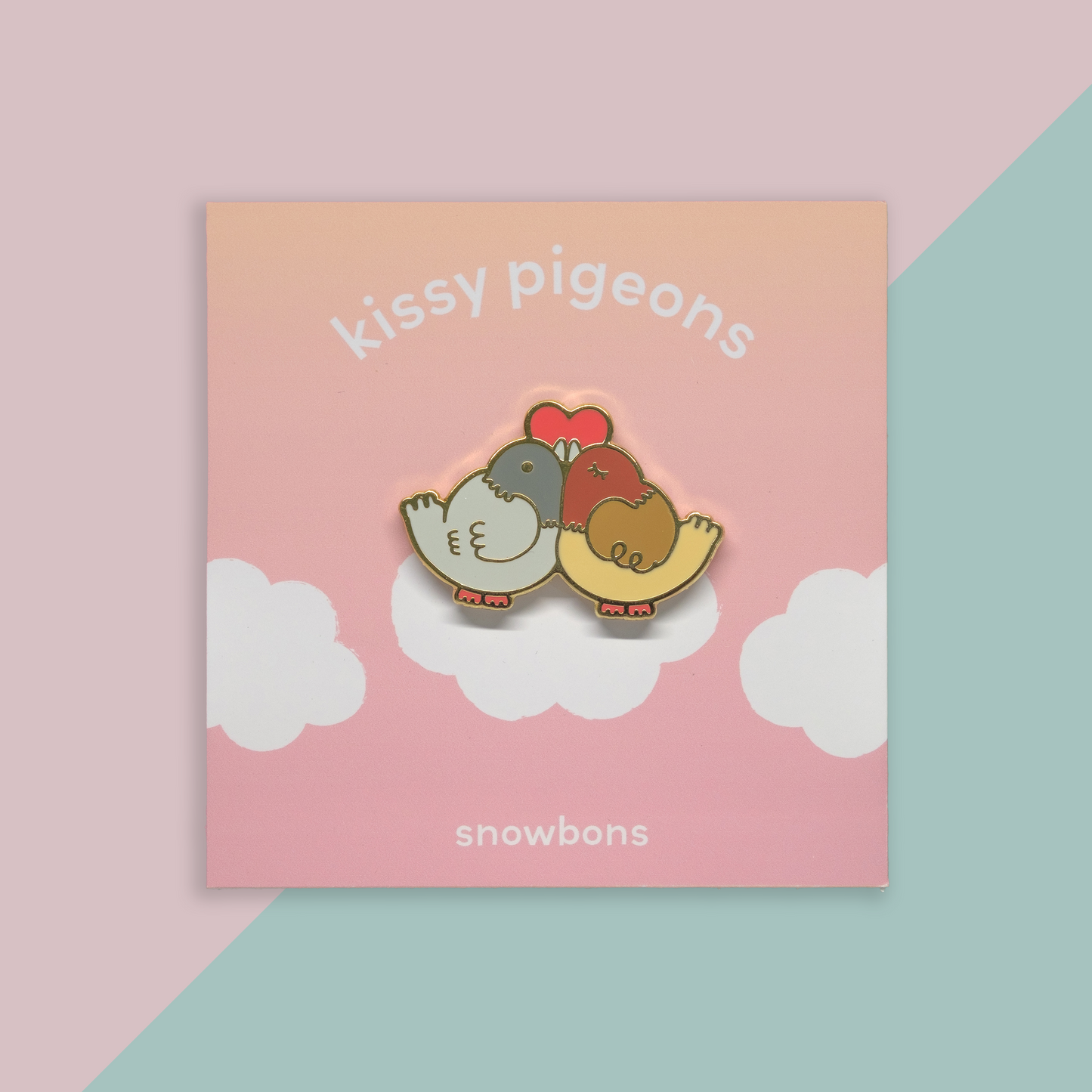 Kissy Pigeons Enamel Pin