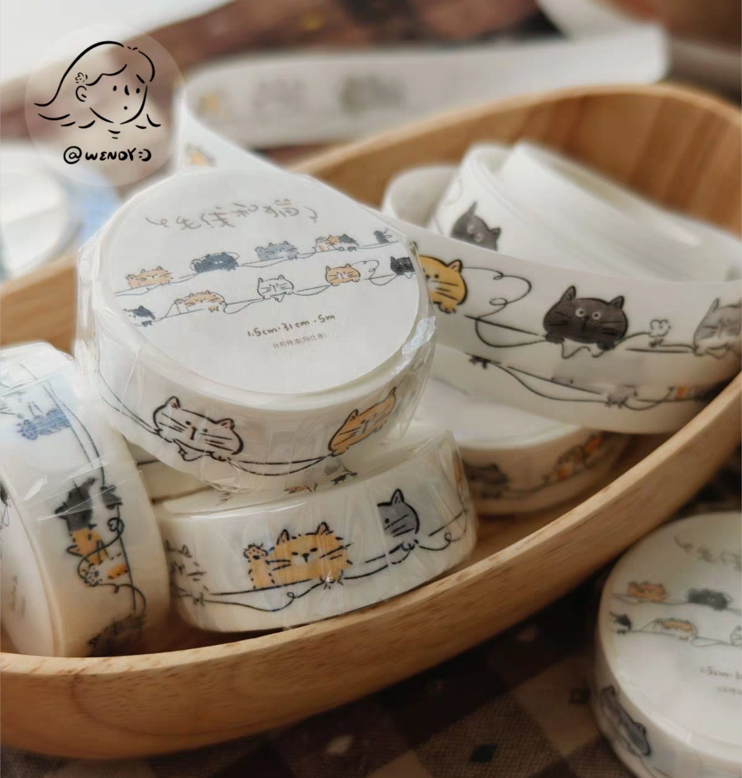Cat and Yarn Washi Tape