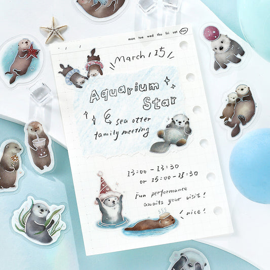 Lots of Sea Otters! Foil Stamped Stickers
