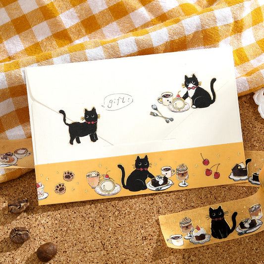Cafe Kuroneko Foil-stamped Washi Tape - Sweets Time