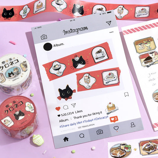 Cafe Kuroneko Foil-stamped Washi Tape - Frame