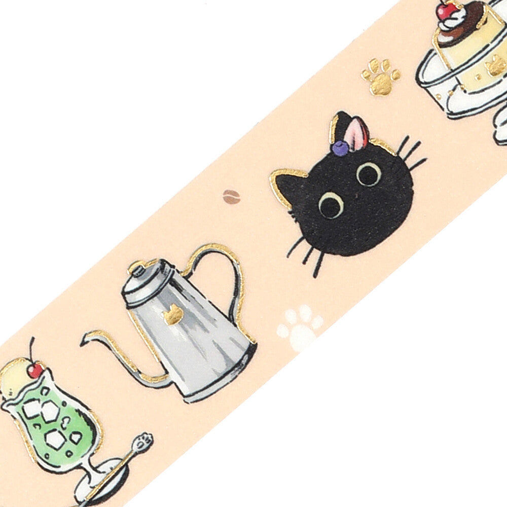 Cafe Kuroneko Foil-stamped Washi Tape - Welcome