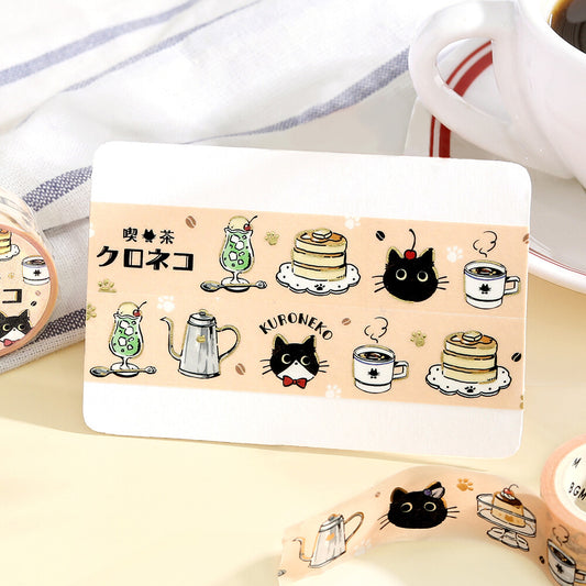 Cafe Kuroneko Foil-stamped Washi Tape - Welcome
