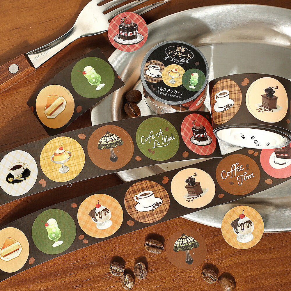 Kiss Cut Sticker Roll - Cafe a La Mode