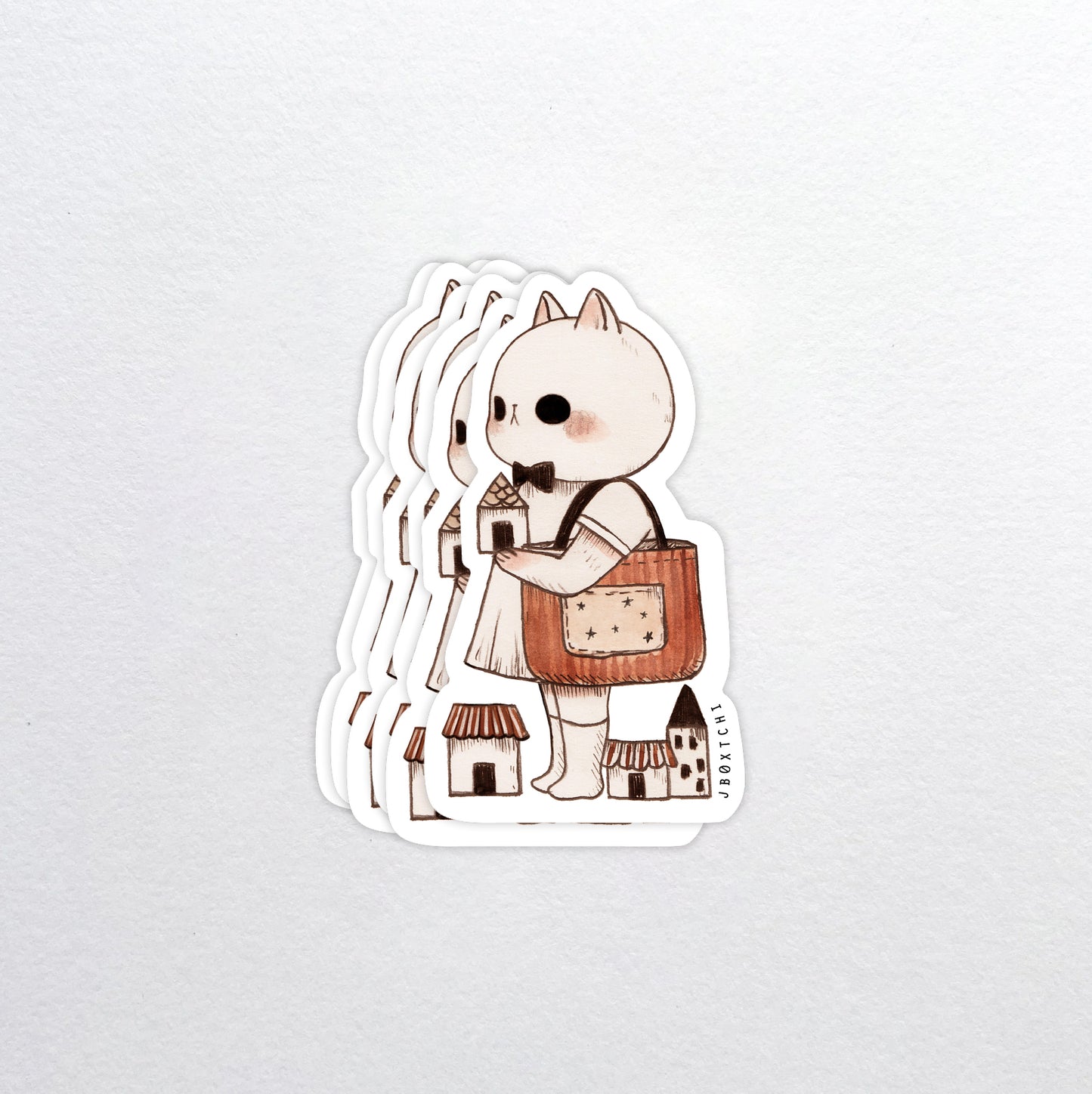 Cat Shopping Die-Cut Sticker