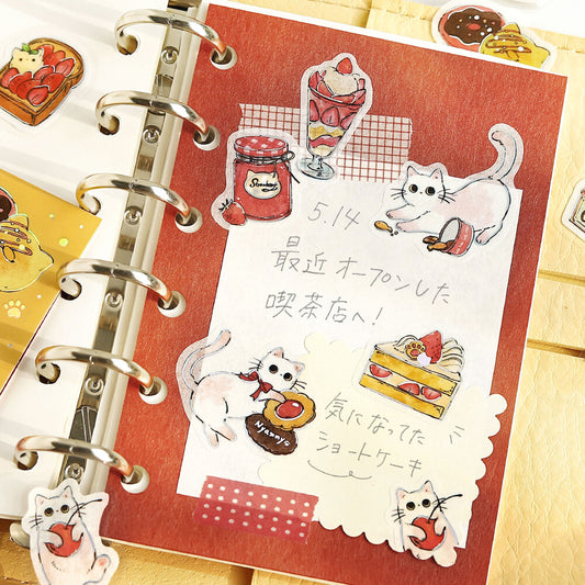 Welcome Meow! Cafe Flake Seal - Shironeko