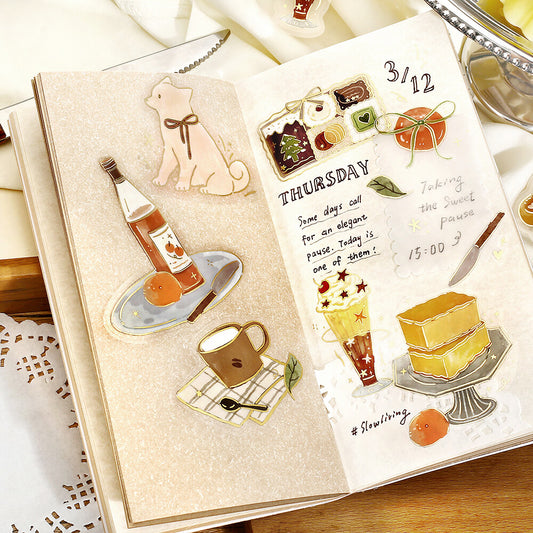 Dolce Vita Gold Foiled PET Stickers - Sweet Recipes