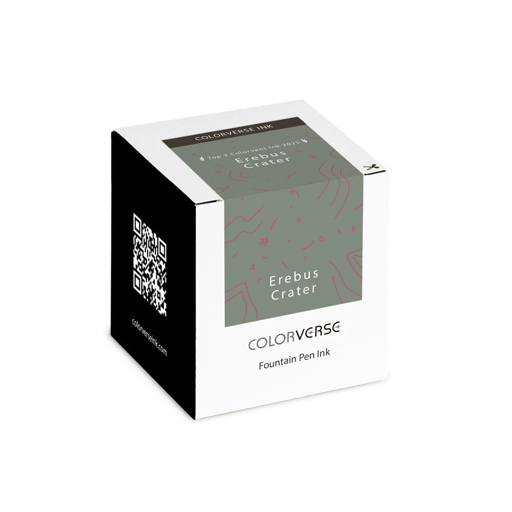 Box of Colorverse fountain pen ink with a QR code on a white background