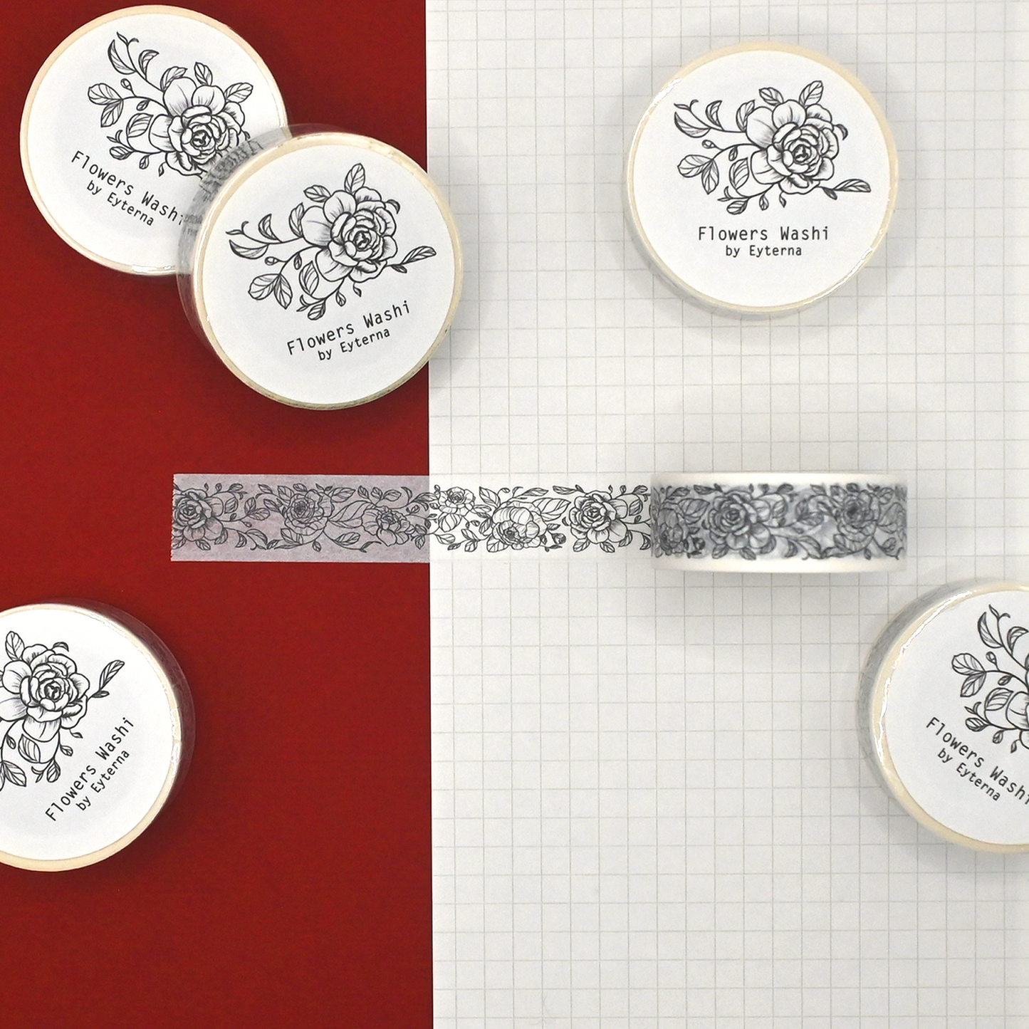 Graphic Flowers Washi Tape