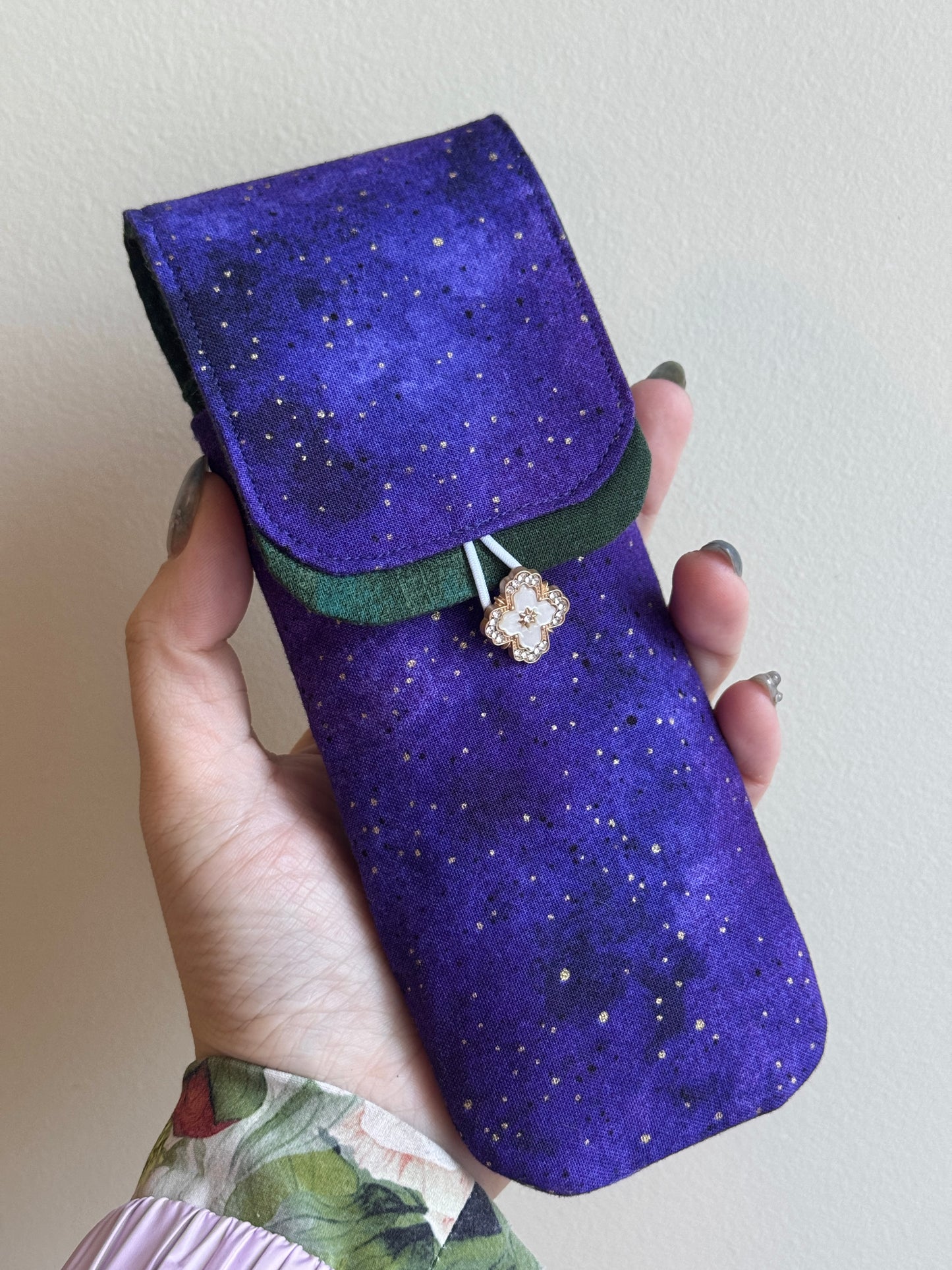 Handmade Galaxy Aurora 3 Slot Pen Case