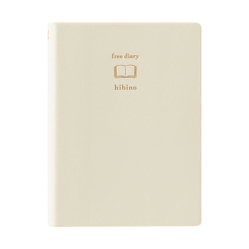 Hibino Date Free Diary - 2 Pages Per Day - Ivory