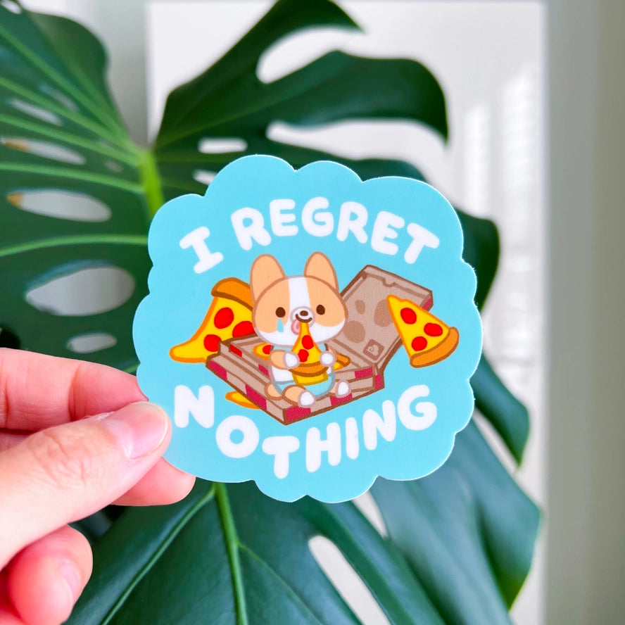Friendly Corgi - I Regret Nothing Vinyl Sticker