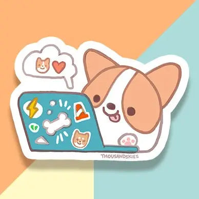 Laptop - Corgi Vinyl Sticker