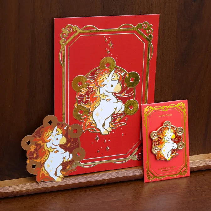 Lucky Coins Horse Vinyl Sticker (Holographic)