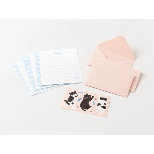 Mini Letter Paper and Envelopes - Cat