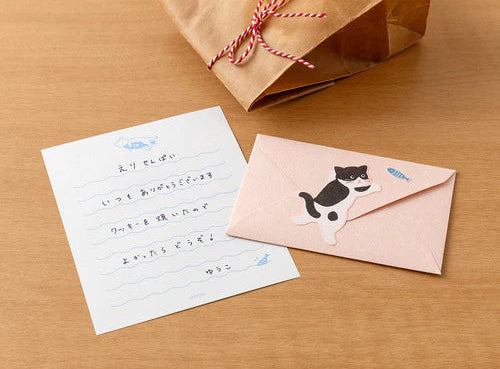 Mini Letter Paper and Envelopes - Cat