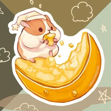 Moon Maker Hamster Vinyl Sticker