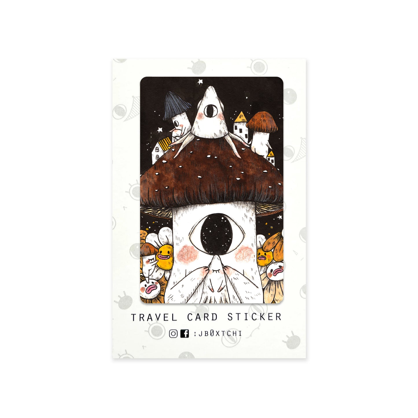 Mushroom and Flower Travel Card Sticker