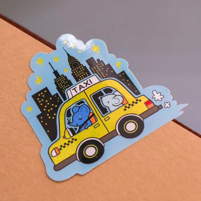 NYC Taxi Ride Vinyl Sticker (Holographic)