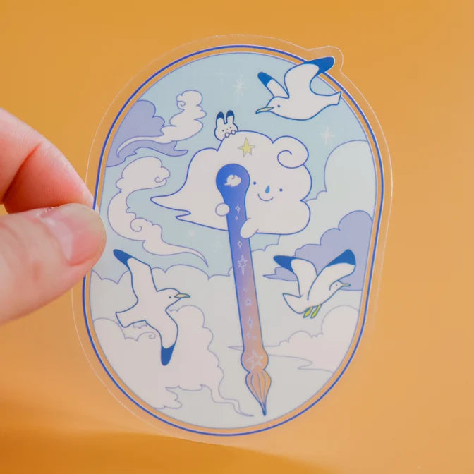 Sky Glass Pen Vinyl Sticker (Transparent)