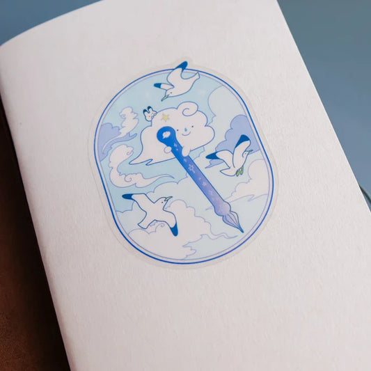 Sky Glass Pen Vinyl Sticker (Transparent)