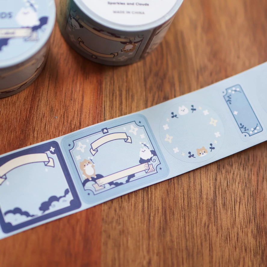 Sparkles and Clouds (Kiss Cut) Paper Roll Labels