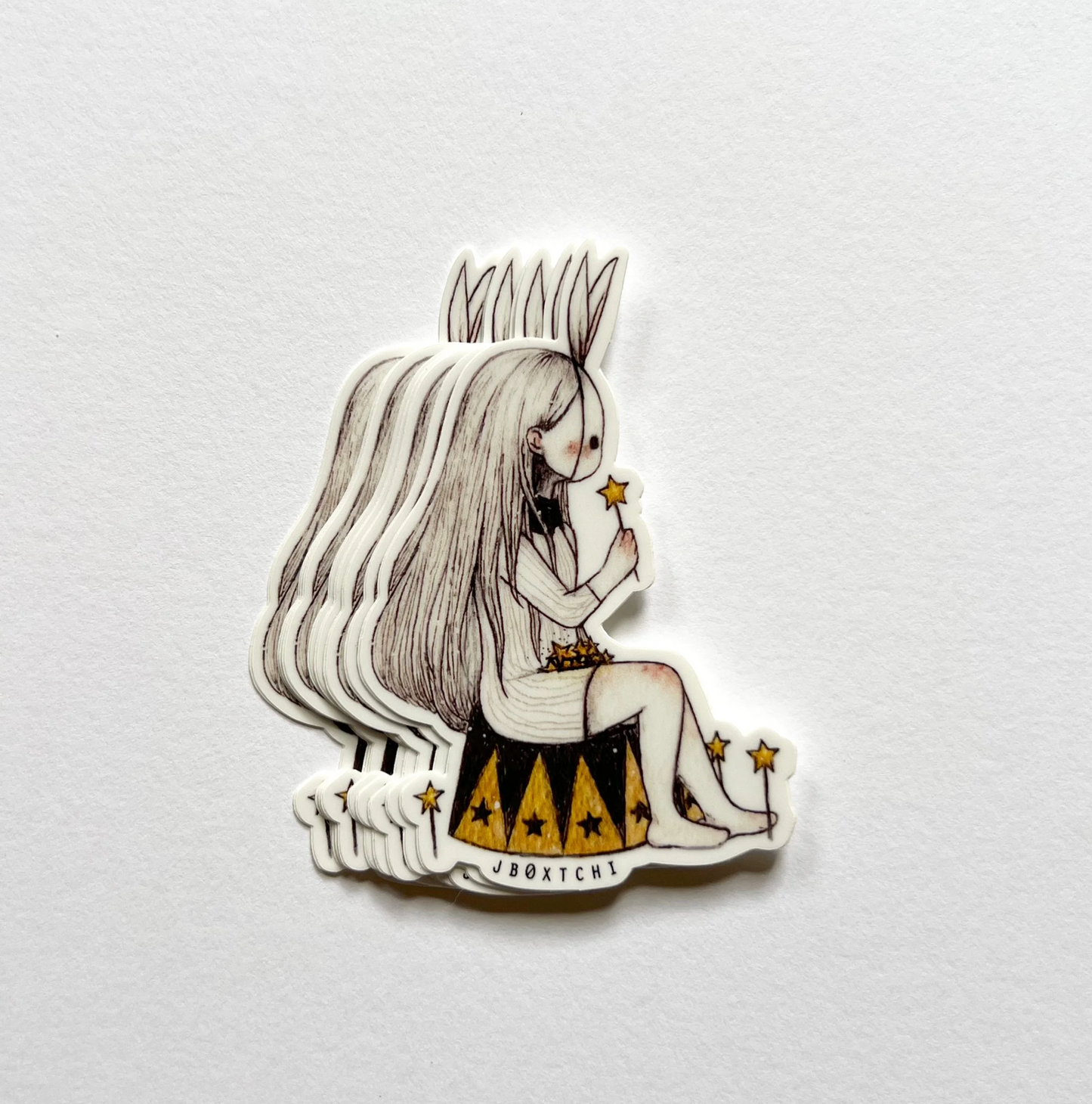 Starry Girl Die-Cut Sticker