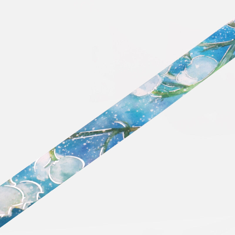 Watercolour Flower Foil-stamped Washi Tape - Suzuran