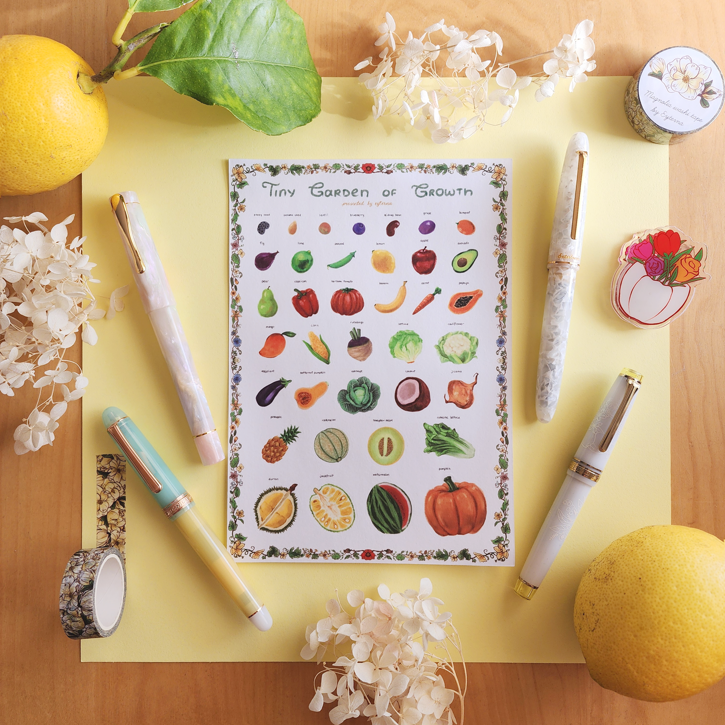 Tiny Garden of Growth Washi Sticker Sheet