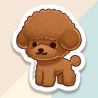 Toy Poodle - Red Vinyl Sticker