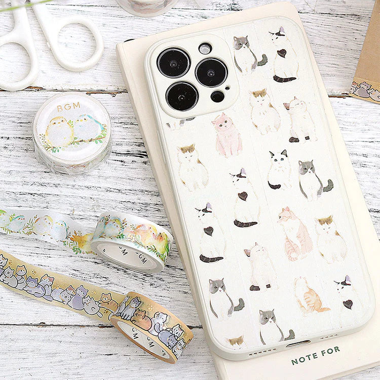 Sitting Cat - Foil Stamped Washi Tape