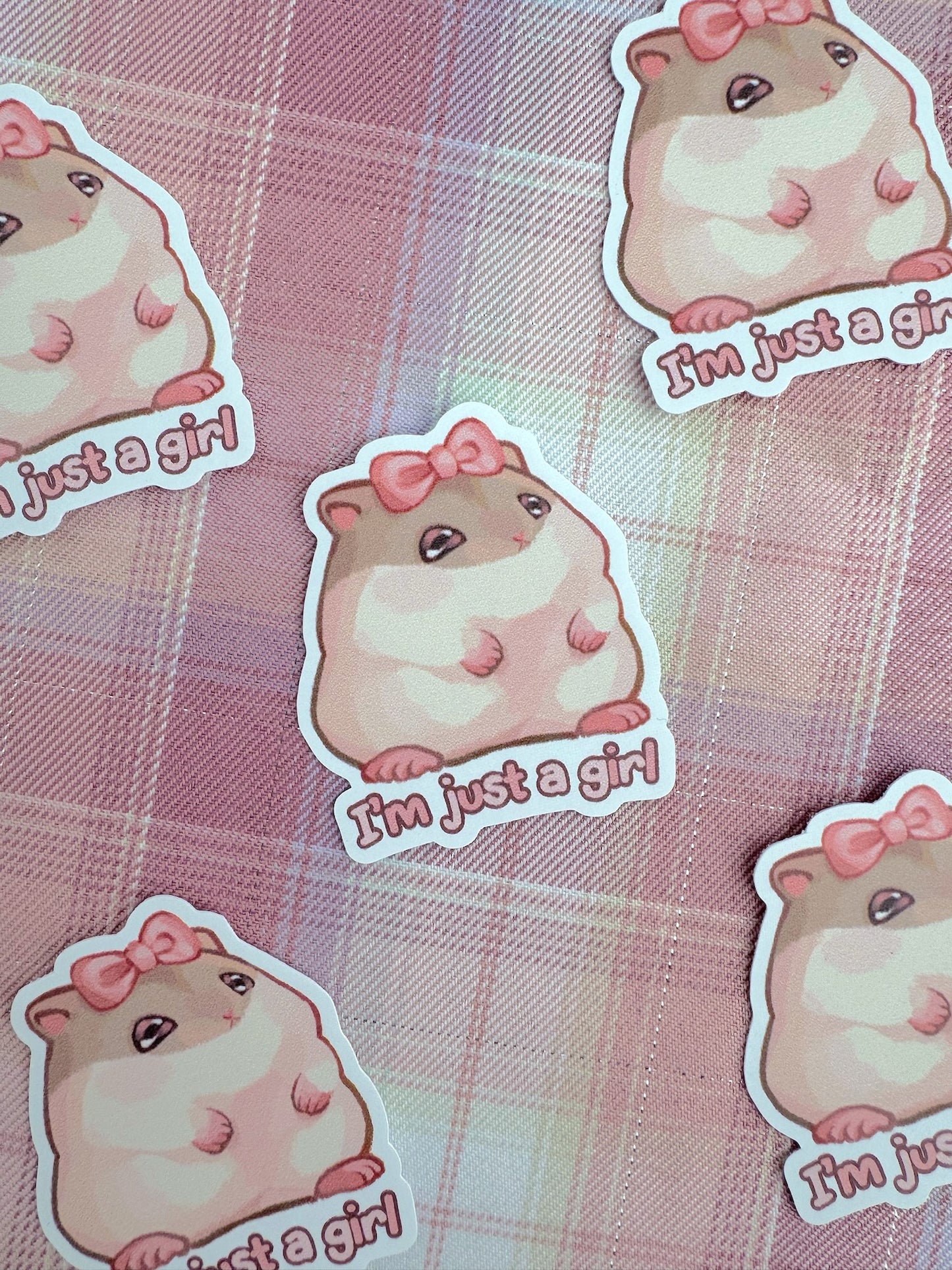 ‘I’m just a girl’ Hamster Sticker