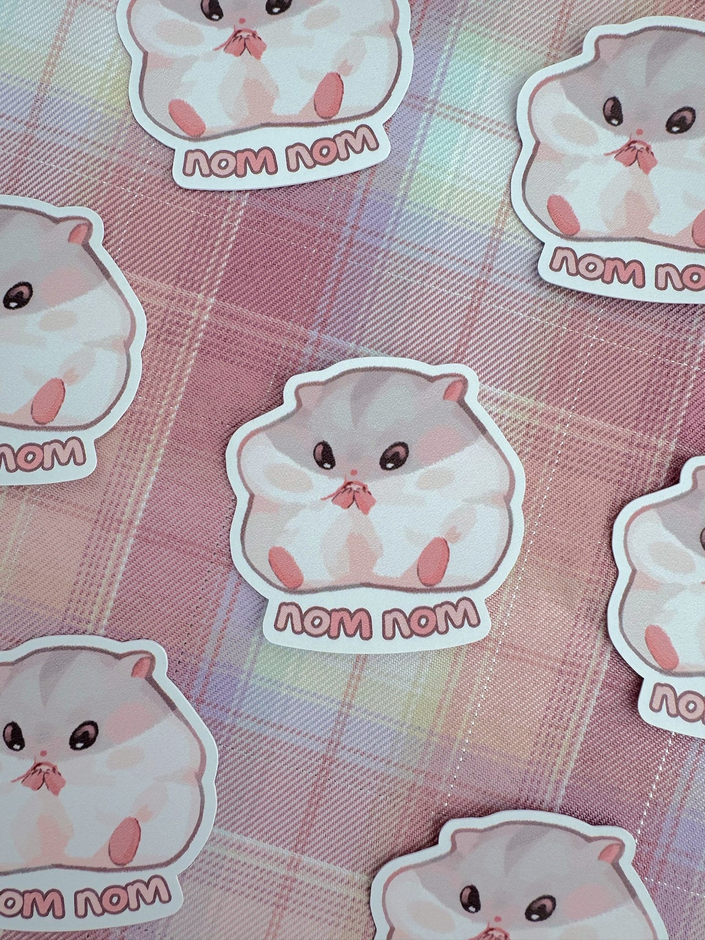 ‘Nom nom’ Hamster Sticker
