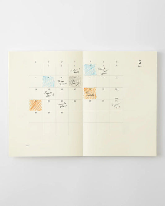 MD Notebook Diary A4 Thin (2027) Monthly Block + Memo