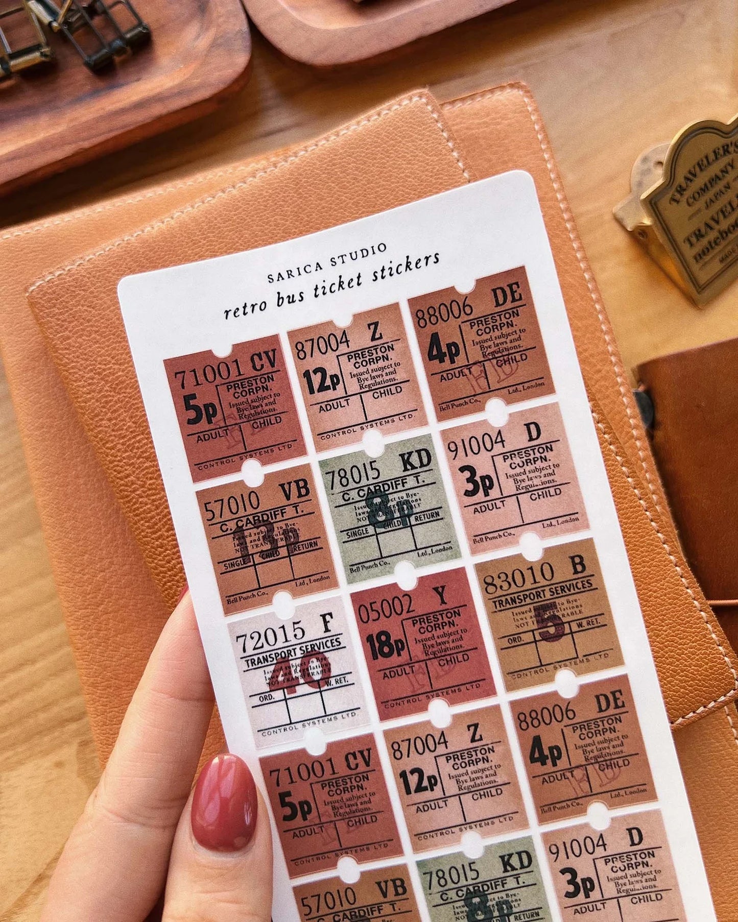 Retro Bus Ticket Sticker